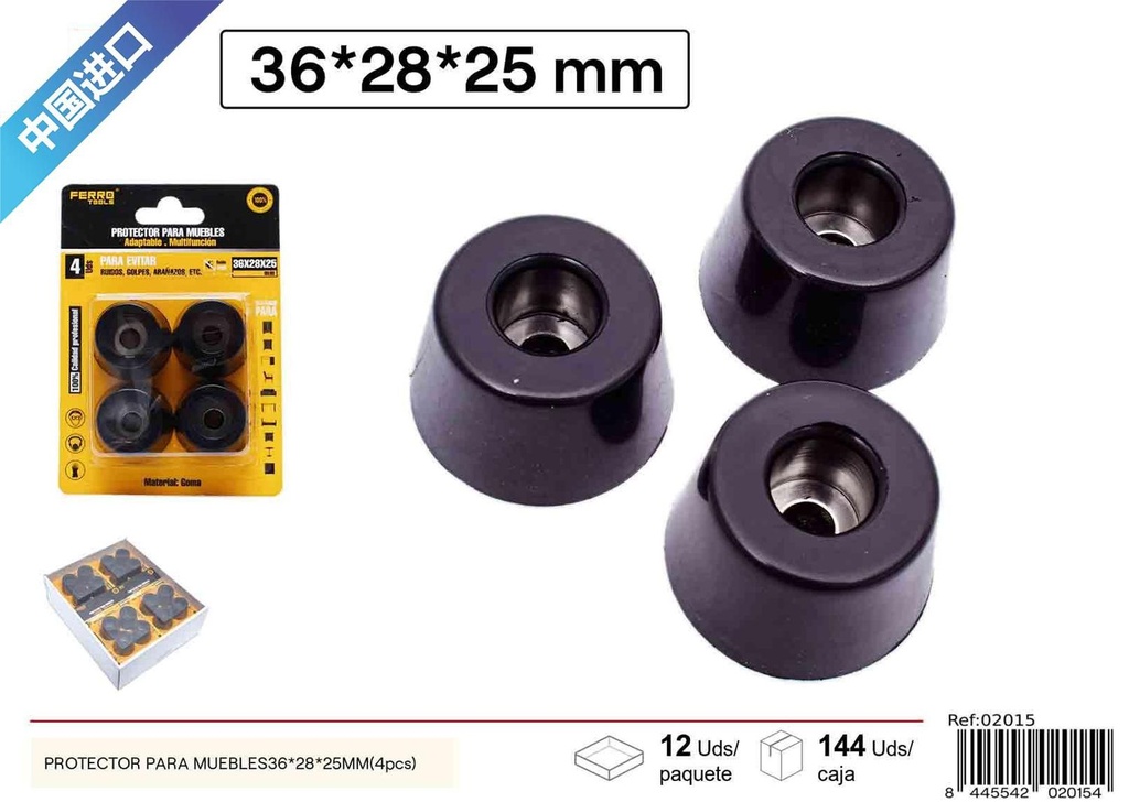 Protector para muebles 36*28*25mm (4 unidades) - Ferretería y protección de muebles