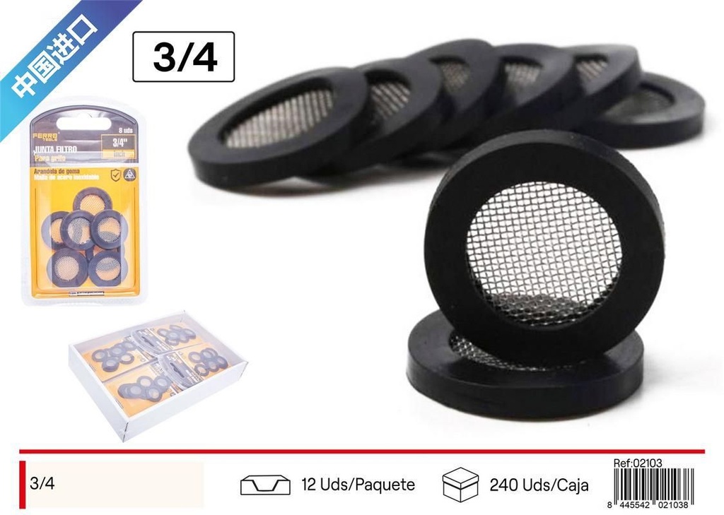 Arandela de red de 3/4 8 pcs - Accesorios de fontanería