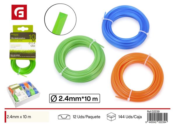 Hilo para desbrozadora 10m para jardinería