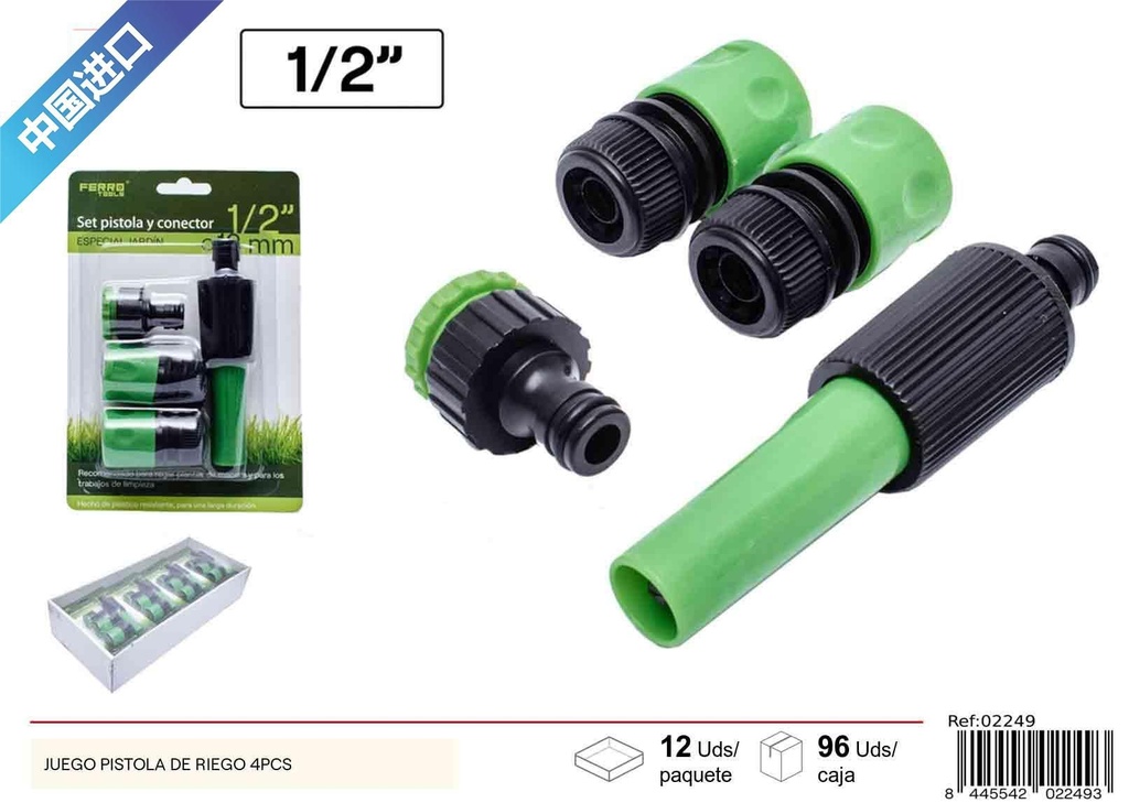 Juego de pistola de riego 4 piezas - Accesorios de jardín