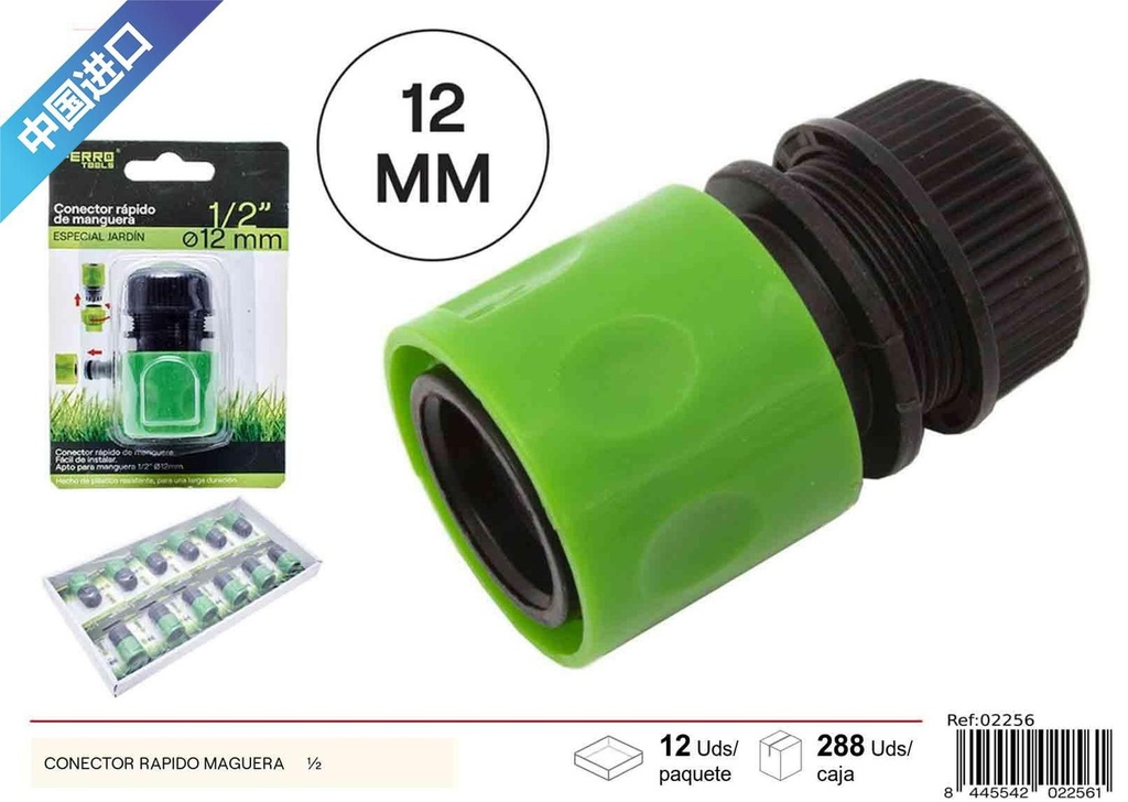Conector rápido para manguera 1/2 - Jardín