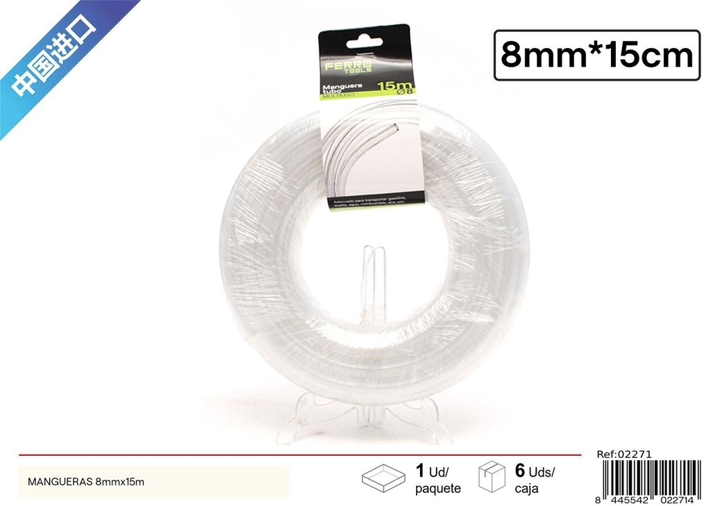 Manguera de 8 mm x 15 m - Accesorios de jardín