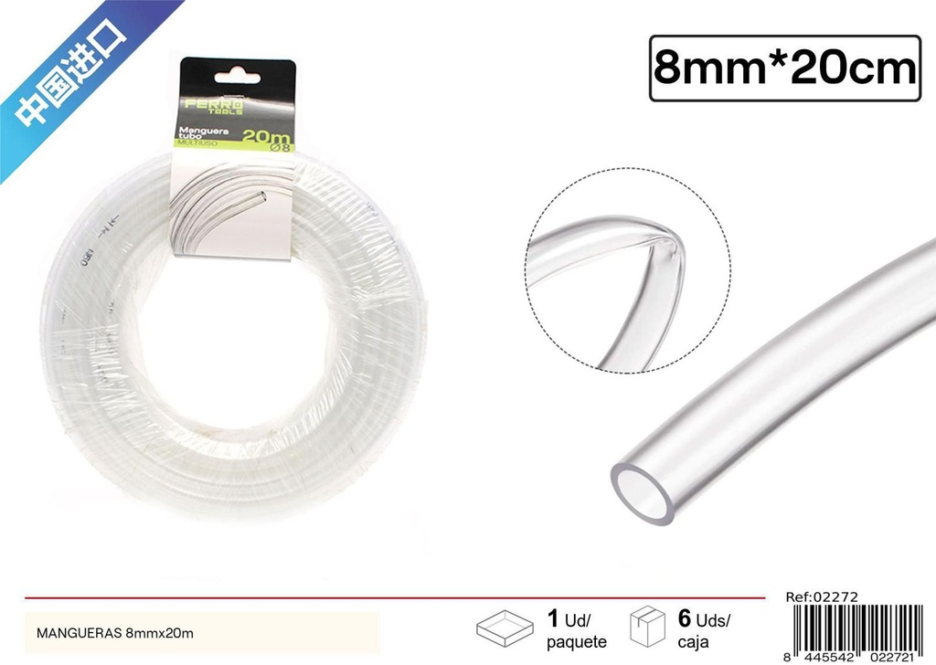 Manguera de 8 mm x 20 m - Accesorios de jardín