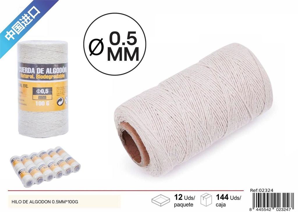 Hilo de algodón 0.5mm*100g - Accesorios de jardinería