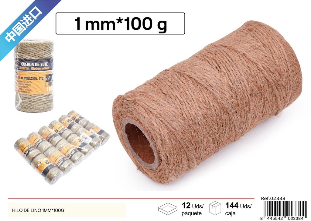 Hilo de lino 1mm x 100g - Ferretería y cuerdas