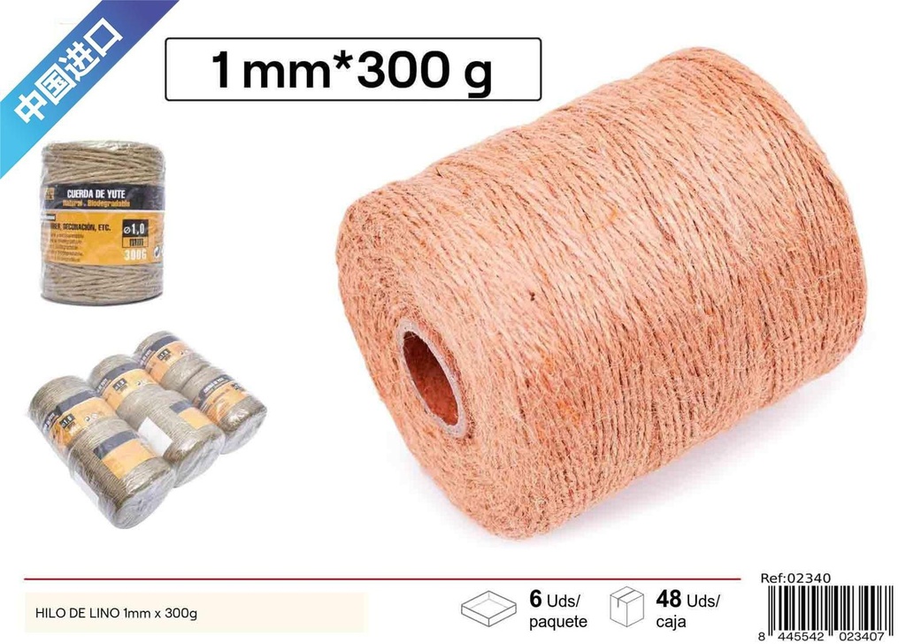 Hilo de lino 1mm x 300g - Artículos de ferretería