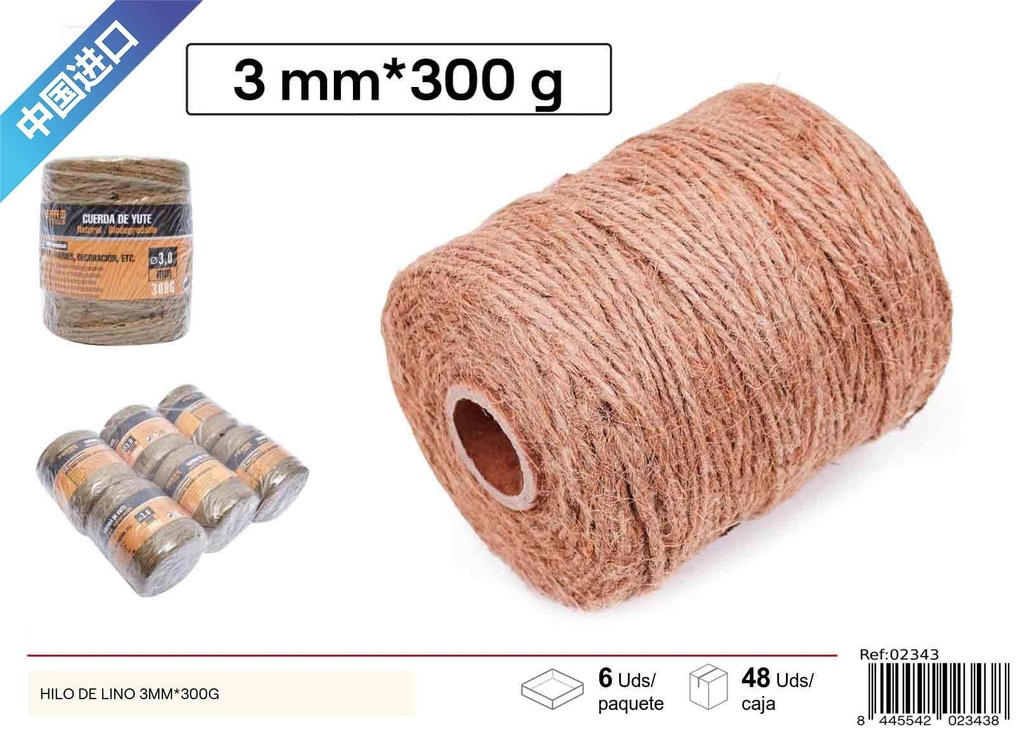 Hilo de lino 3mm x 300g