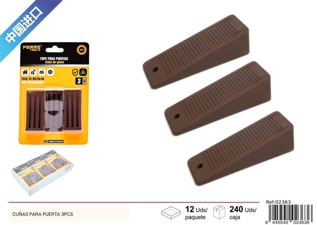 Cunas para puerta 3 piezas - Artículos de ferretería