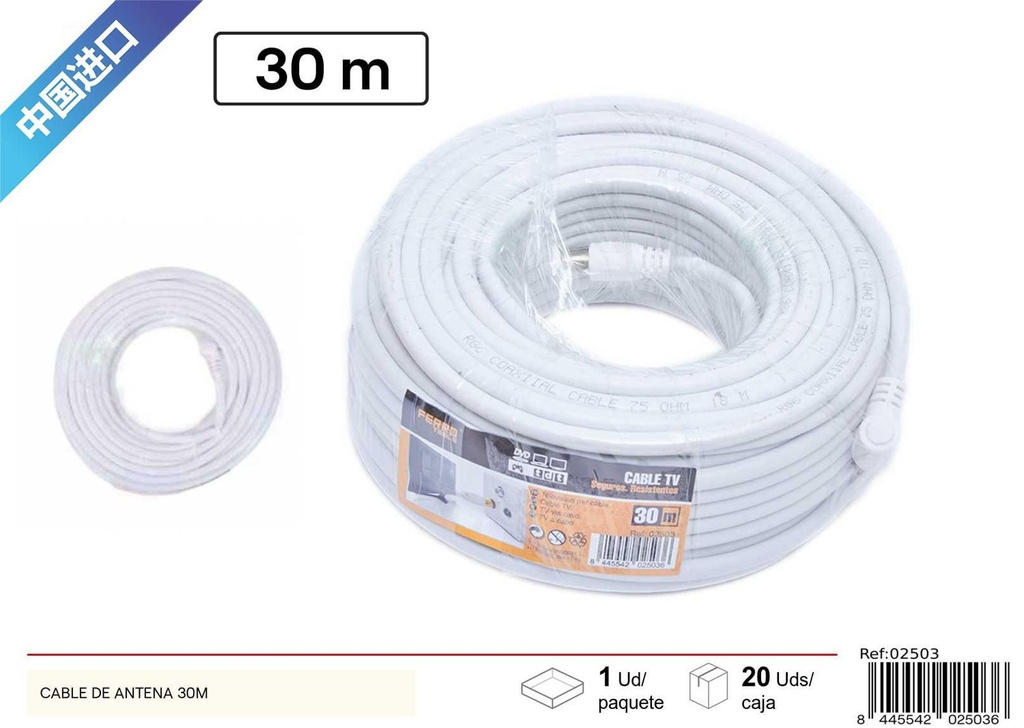 Cable de antena 30m - Accesorios eléctricos