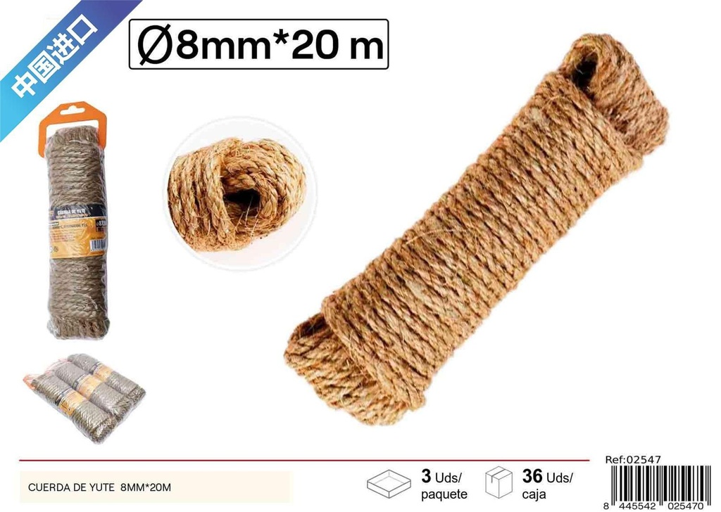 Cuerda de sisal 8mm x 20m - Materiales de ferretería