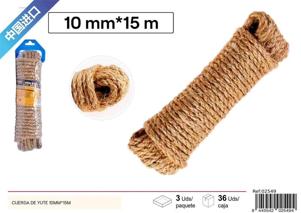 Cuerda de sisal 10mm x 15m - Materiales de ferretería
