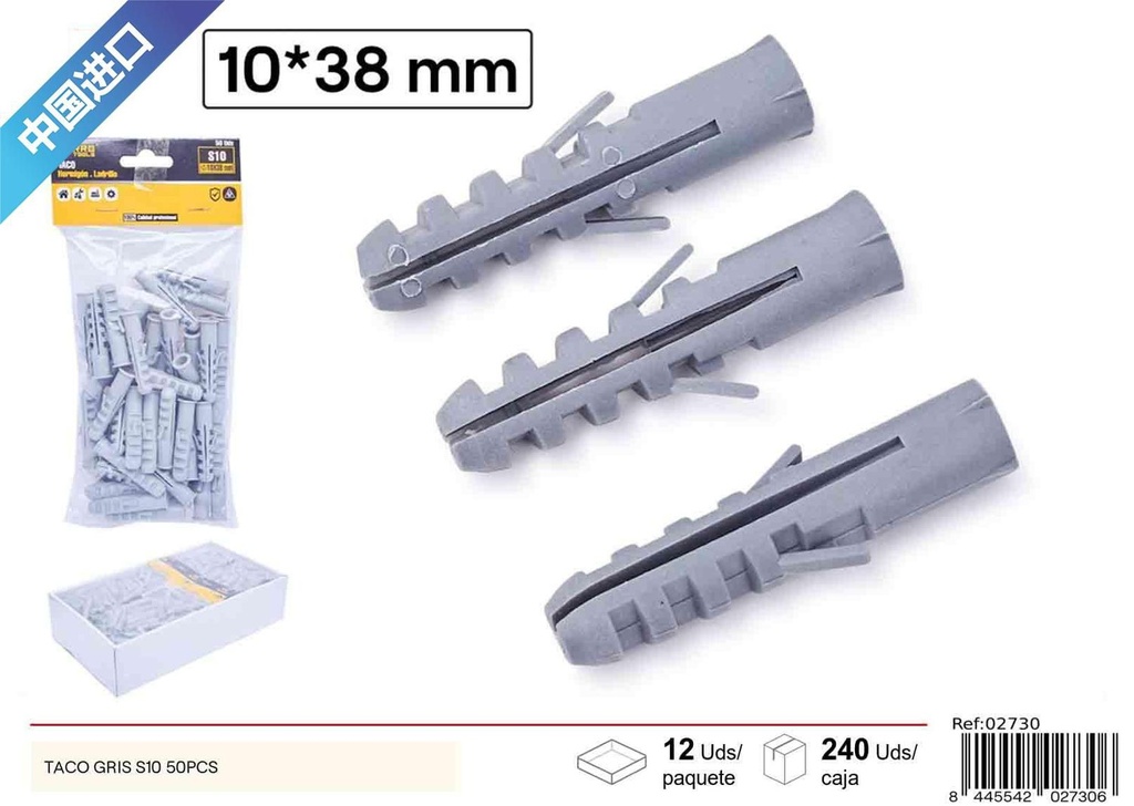 Taco gris S10 50PCS - Herramientas de ferretería