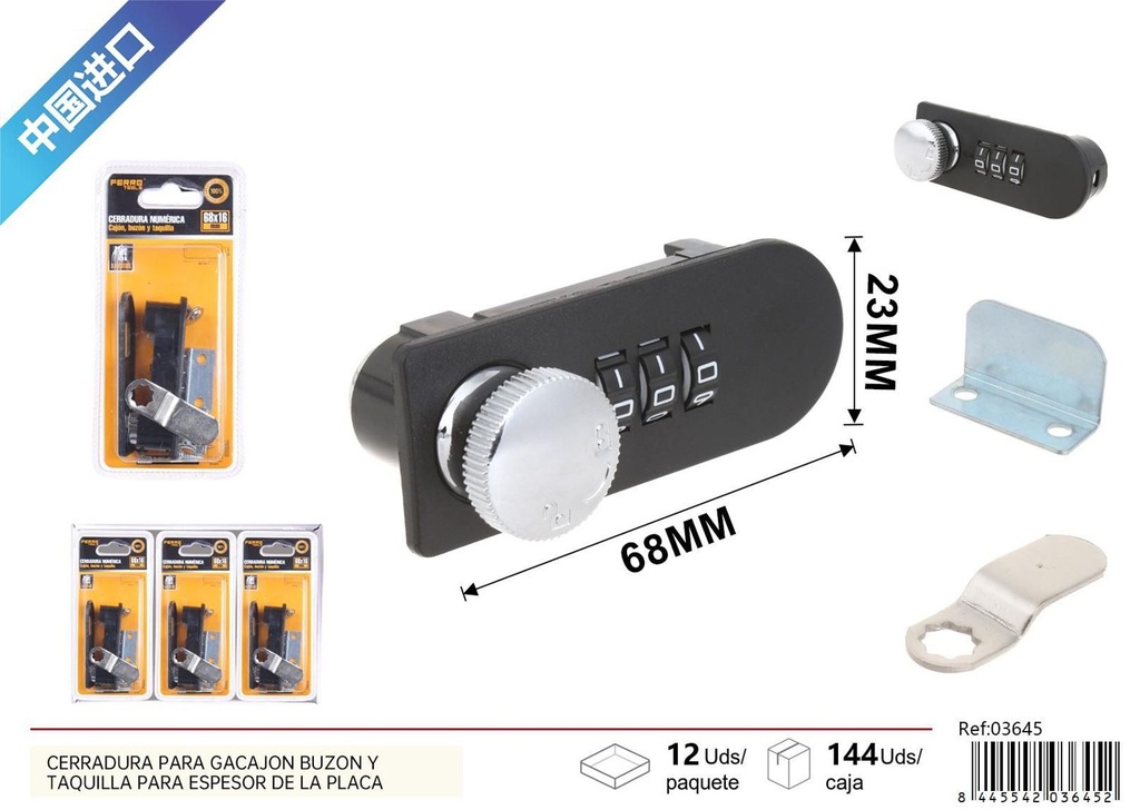 Cerradura numérica para cajón, buzón y taquilla - Seguridad y cerraduras