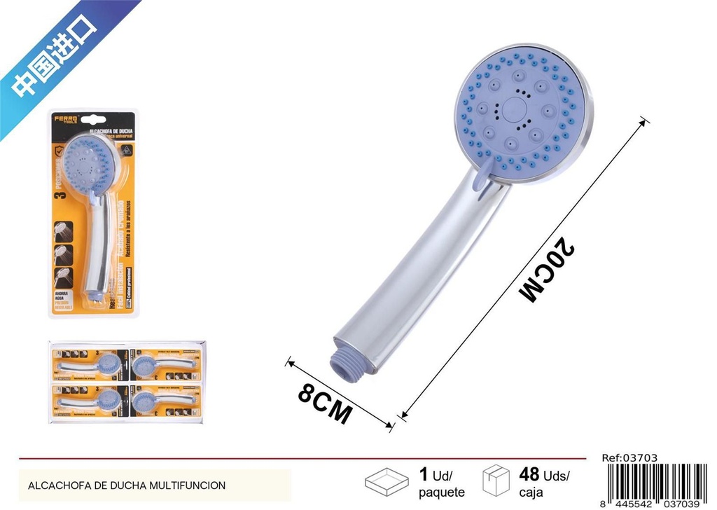 Alcachofa de ducha con spray único y tres funciones - Accesorios de baño