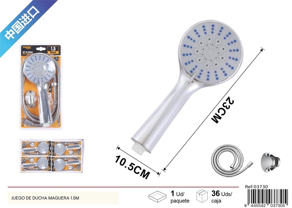 Set de ducha con manguera 1.5 m - Accesorios de baño