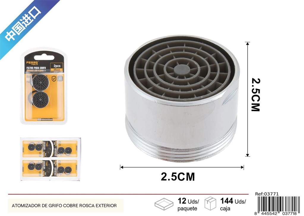 Atomizador de grifo cobre rosca exterior 28mm 2pcs - Accesorios de baño