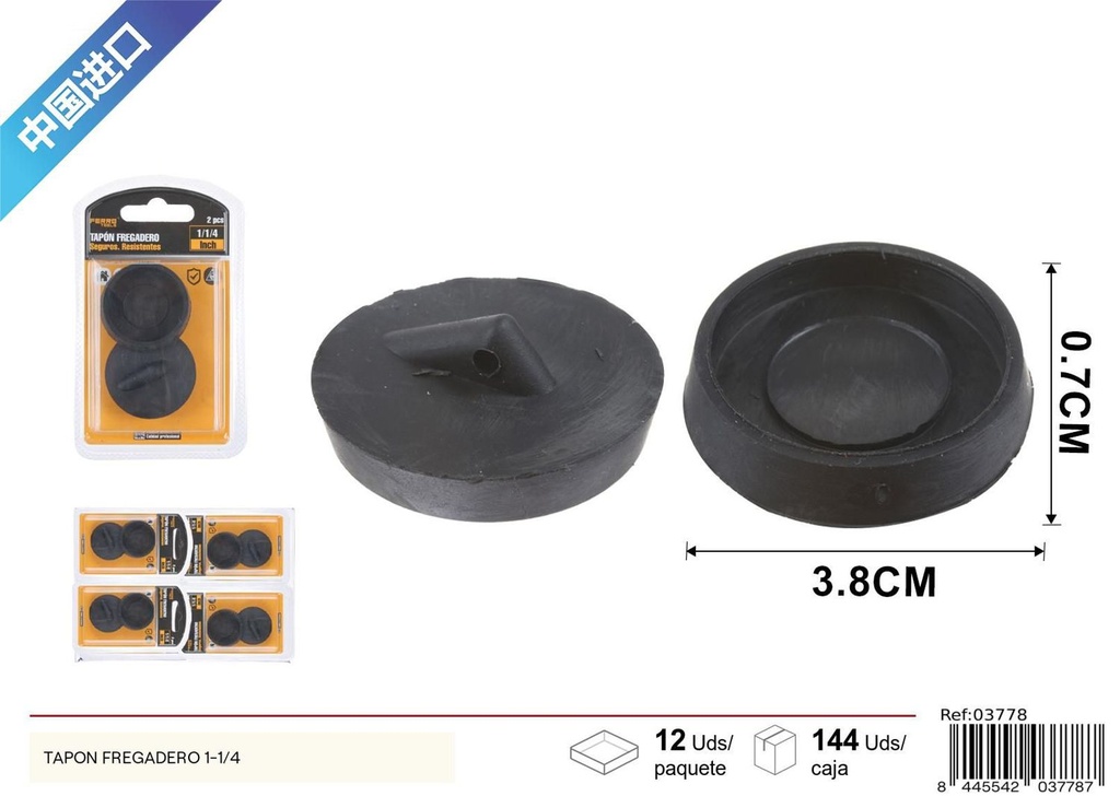 Tapón de fregadero 1-1/4 2 piezas - Accesorios de ferretería