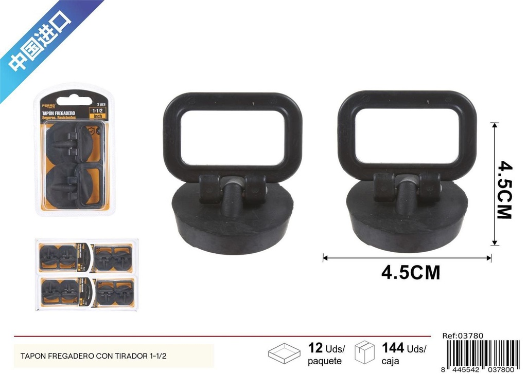 Tapón para fregadero con tirador (1-1/2 - 2 pcs) - Accesorios para baño