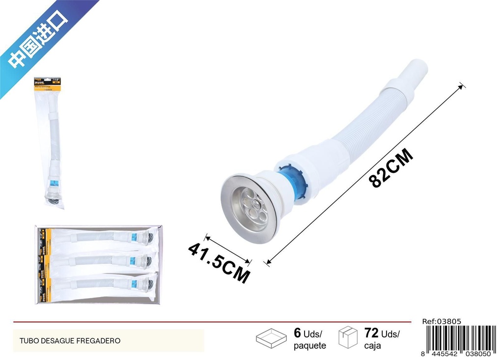 Tubo de Desagüe con Sello de Goma 1-1/2 - Accesorios de fontanería