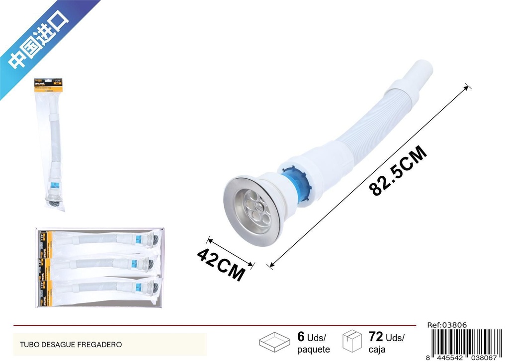 Tubo de Desagüe con Sello de Goma 1-1/4 - Accesorios de fontanería