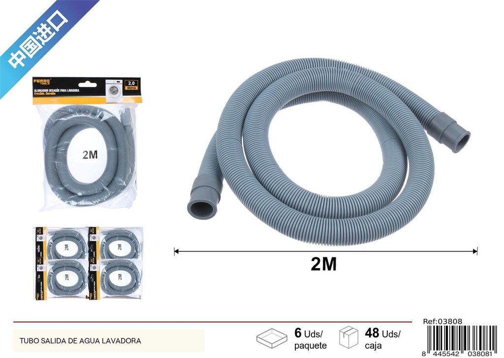 Alargador desagüe para lavadora 2.0 m - Accesorios de plomería 
