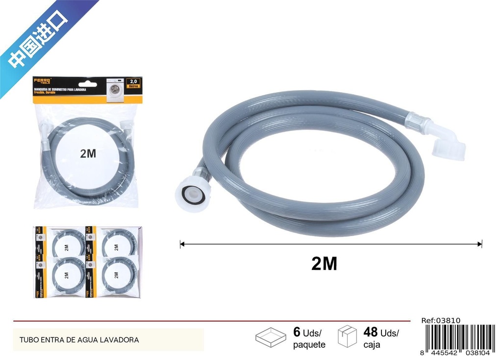 Manguera de suministro para lavadora 2.0 m - Accesorios de baño