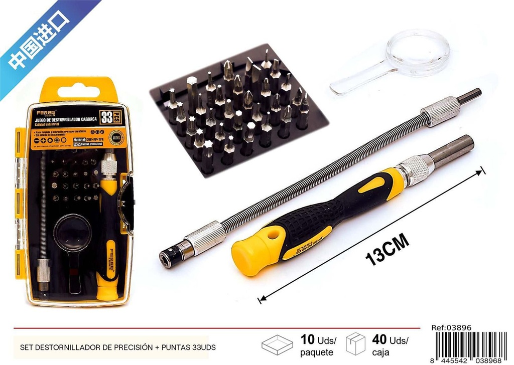 Set de destornilladores de precisión 33 uds - Herramientas de ferretería