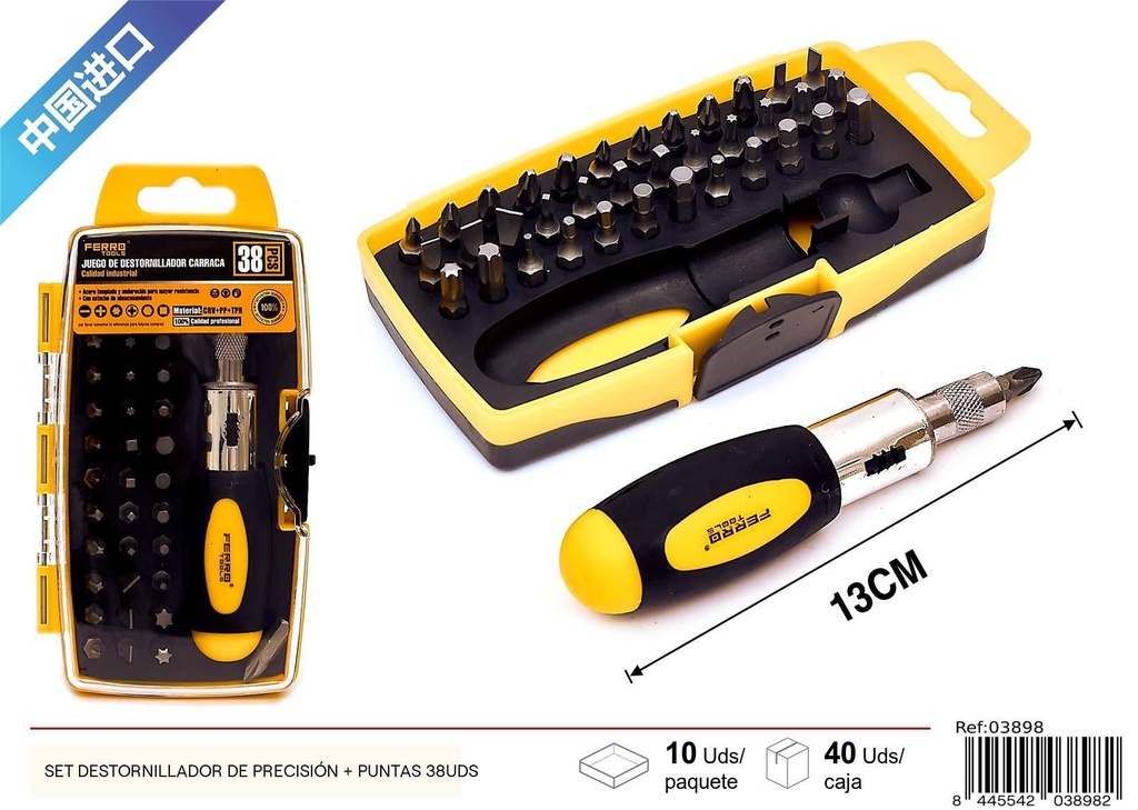Set de destornilladores de precisión 38 uds - Herramientas de ferretería