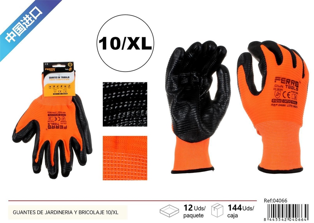 Guantes de jardinería y bricolaje 10/XL GN+PK - Herramientas de ferretería