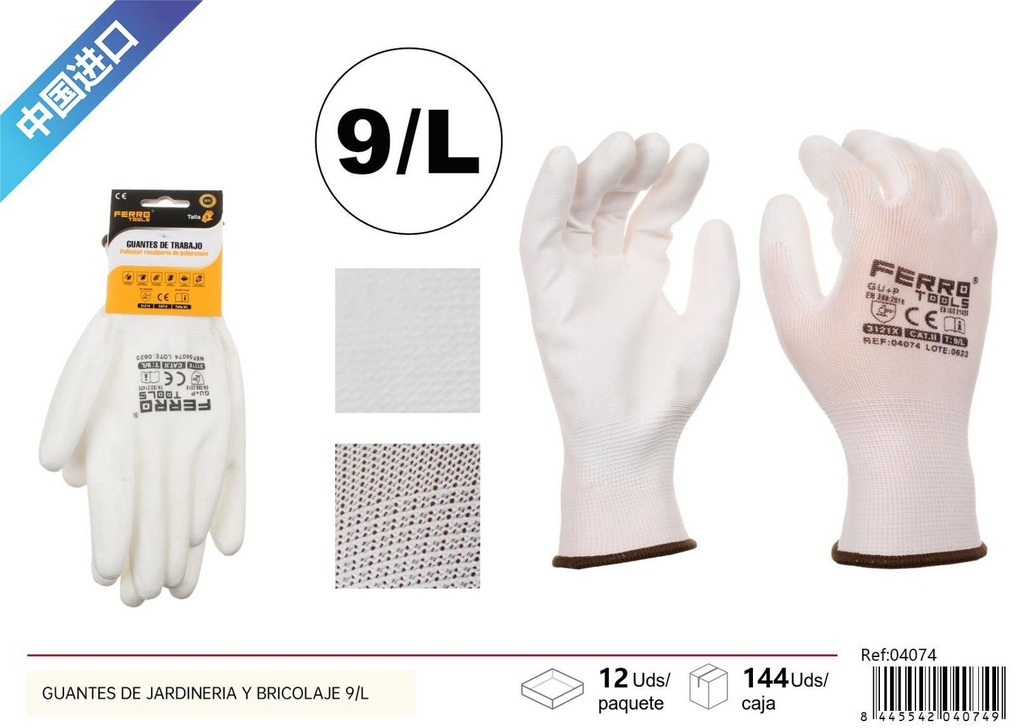 Guantes de jardinería y bricolaje (set de 9/L) - Accesorios de ferretería