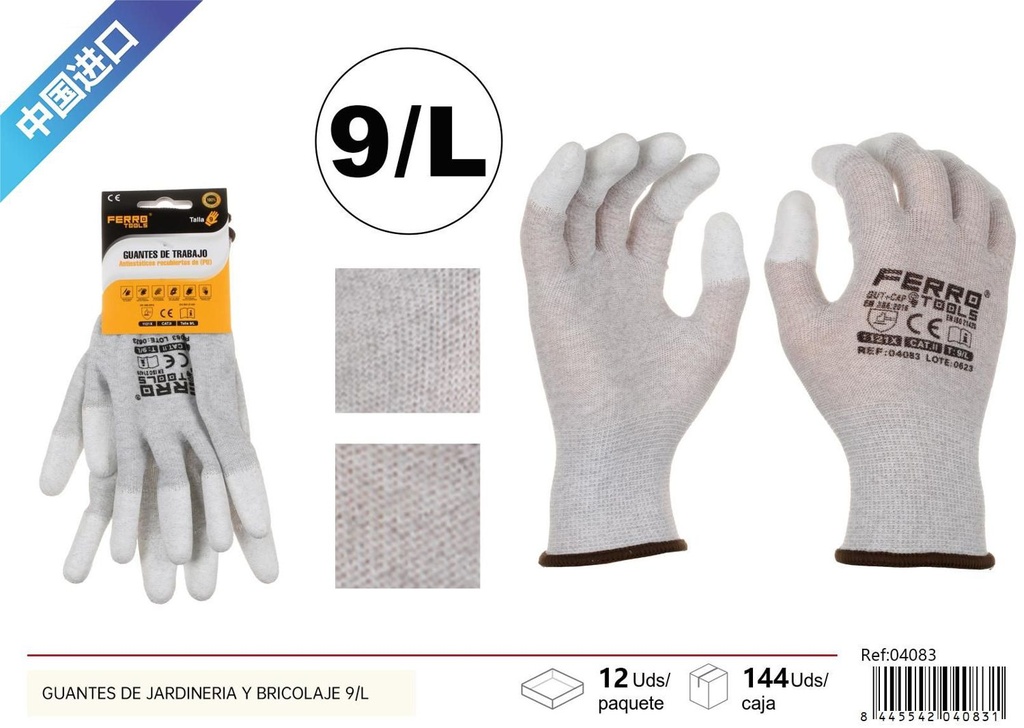 Guantes de jardinería y bricolaje (set de 9/L) - Accesorios de ferretería