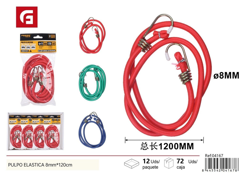 Pulpo elástico 8 mm x 120 cm 2 pcs - Accesorios para coches
