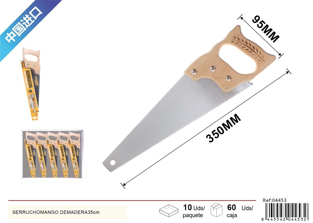 Serrucho mango de madera de 35cm - Herramientas de ferretería