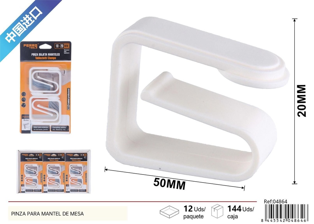 Pinzas para mantel de mesa 4 piezas - Ferretería