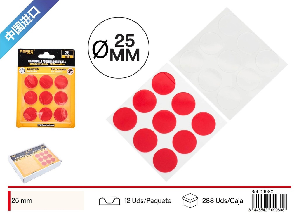 Pegatinas adhesivas de acrílico transparente 25mm - Liquidación de adhesivos