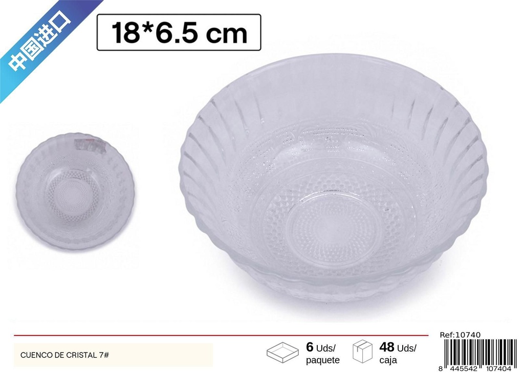 Cuenco de cristal 7# - Vajilla de cristal 