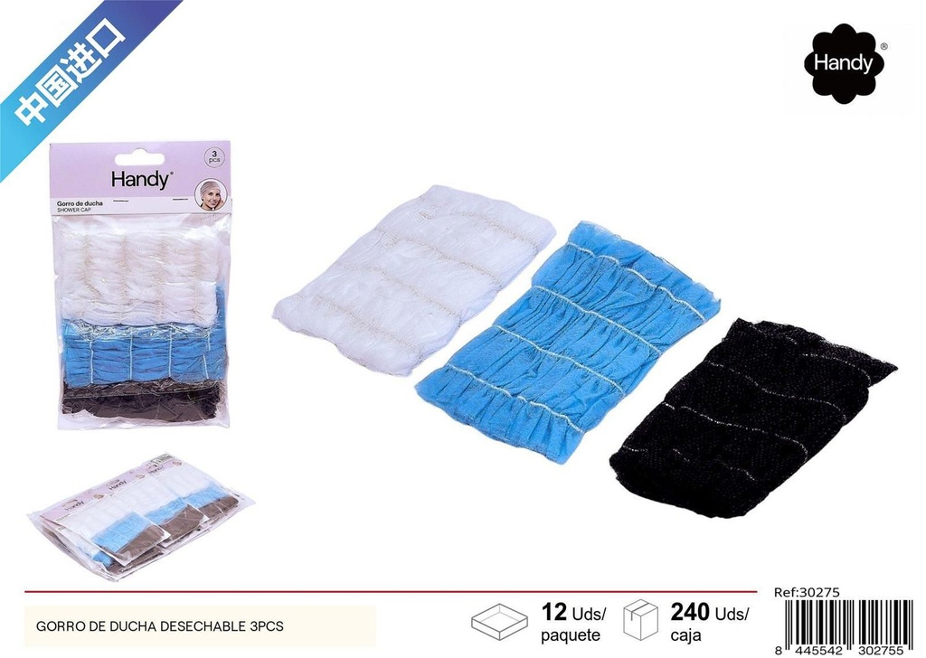 Gorro de ducha desechable 3 pcs - Accesorios de peluquería