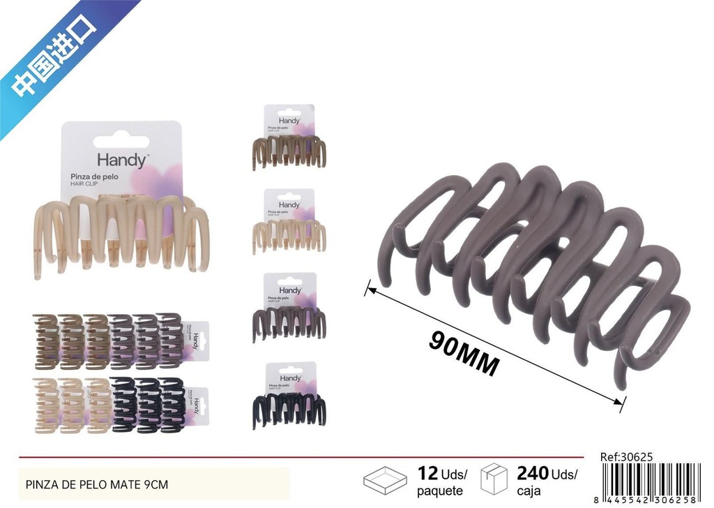 Pinza de pelo mate 9 cm - Accesorios de belleza