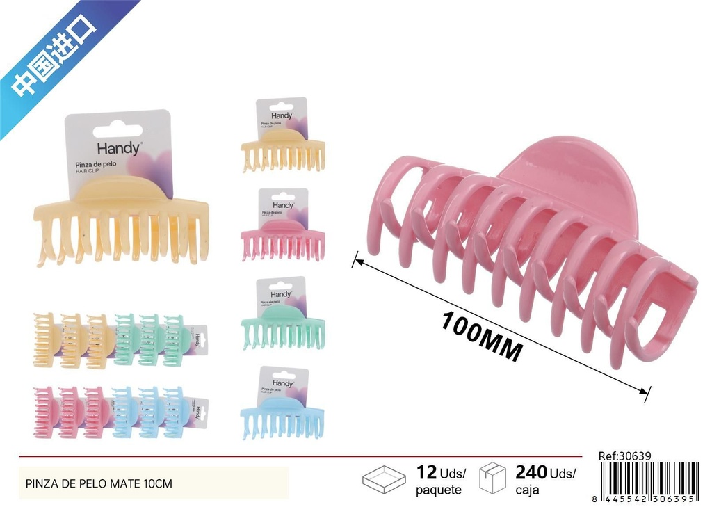 Pinza de pelo mate 10 cm - Accesorios de belleza