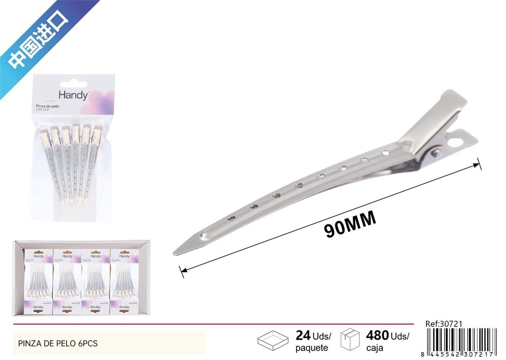  Pinza de pelo 6 pcs - Accesorios para el cabello