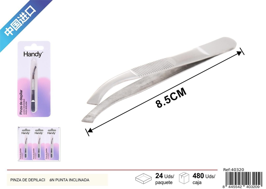 Pinza de depilación punta inclinada - Accesorios de belleza