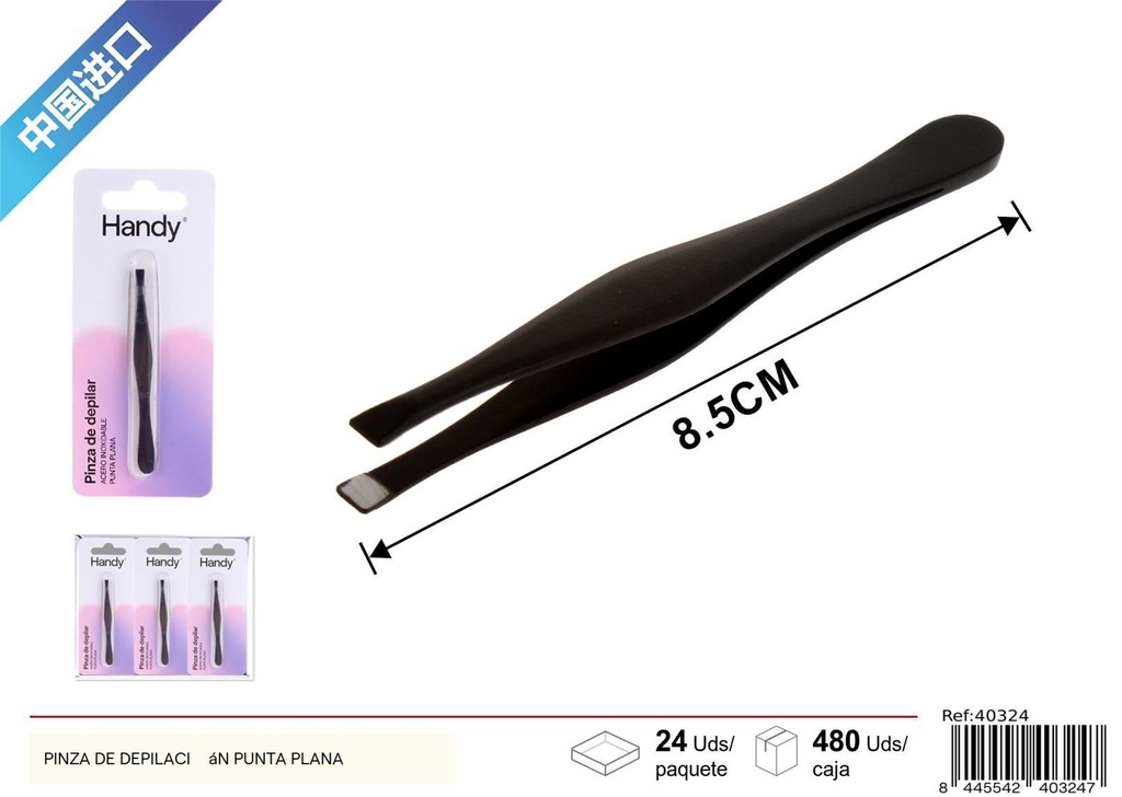 Pinza de depilación punta plana - Accesorios de belleza