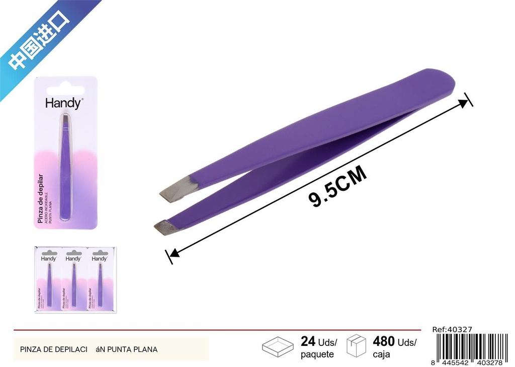 Pinza de depilación con punta plana - Accesorios de belleza
