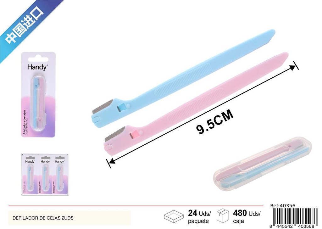 Depilador de cejas en estuche plástico 2 pcs - Herramienta para cejas