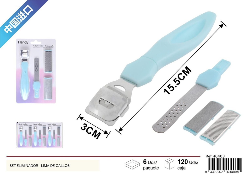 Set eliminador + lima de callos - Pedicura y cuidado personal