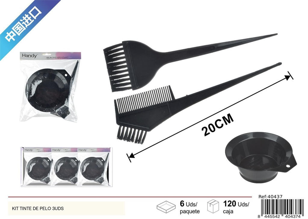 Kit tinte de pelo 3 uds - Accesorios de belleza