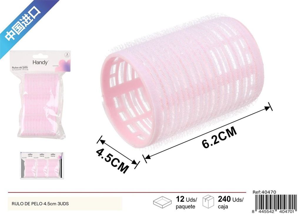 Rulo de pelo 4.5cm 3 unidades - Accesorios de peluquería