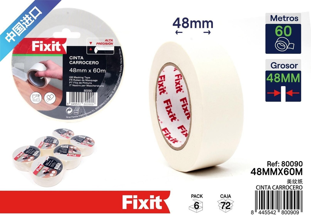 Cinta carrocero 48mm x 60m - Cintas de pintura y ferretería