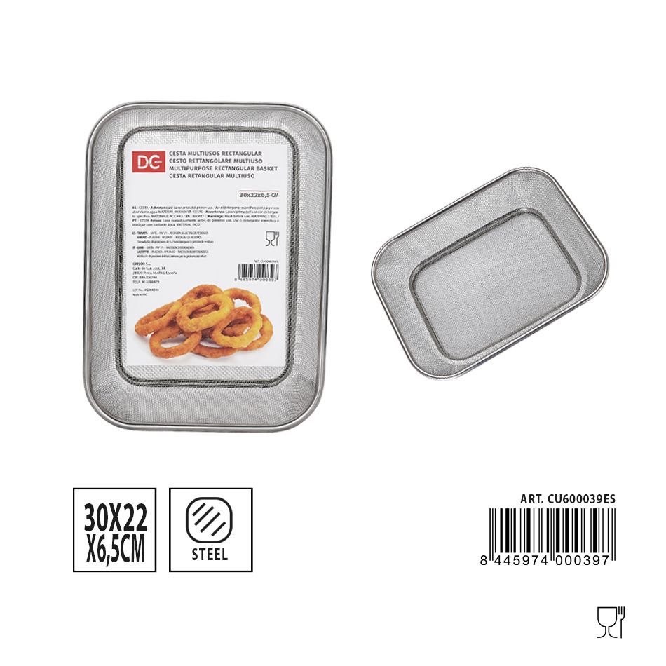 Cesta de freír rectangular 30x22x6.5cm - Accesorios de cocina