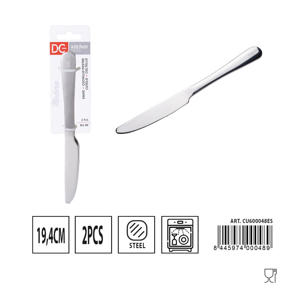 Cuchillo de postre moderno 2 piezas 19.4 cm - Utensilios de cocina